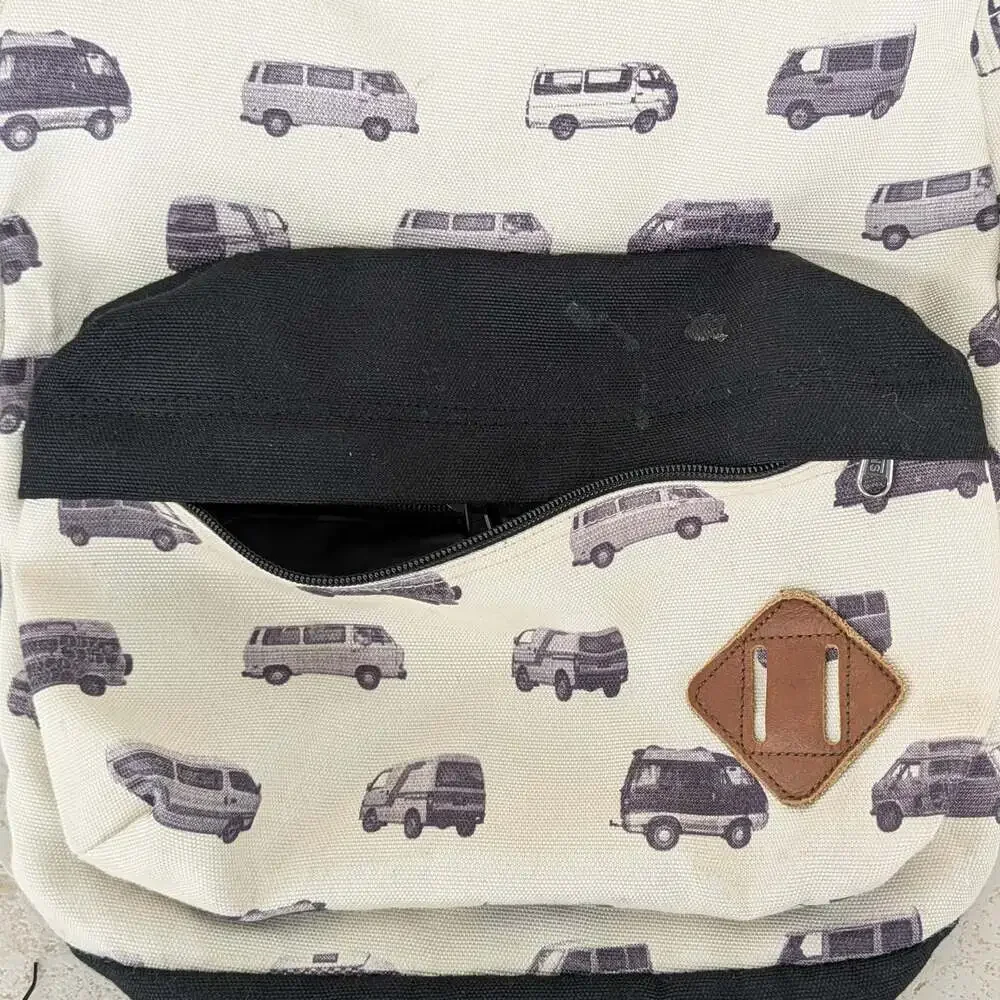 Vans Off The Wall Bus Van Print Canvas Backpack